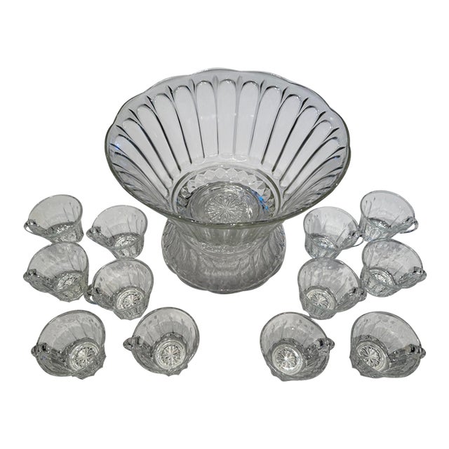 1960s Punch Bowl Set for 12 - 14 pcs For Sale