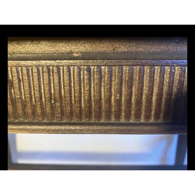 This is a Victorian 1850’s bench. On the seat rail is a pattern of raised ridges, or reeding is another name. The legs...