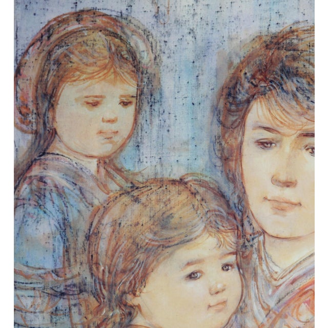Late 20th Century Edna Hibel "Alexis and Her Children" Framed Print, Exclusive Ed. Of 5000 For Sale - Image 4 of 6
