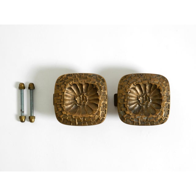 1960s Mid-Century Modern Double-Sided Door Handles in Heavy Bronze, 1960s, Set of 2 For Sale - Image 5 of 18