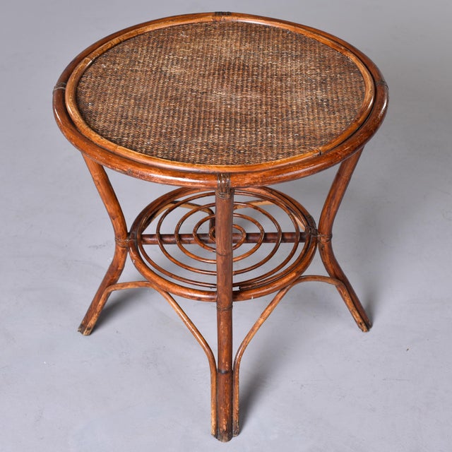 1950s French Mid-Century Bent Rattan & Bamboo Side Table For Sale - Image 5 of 12