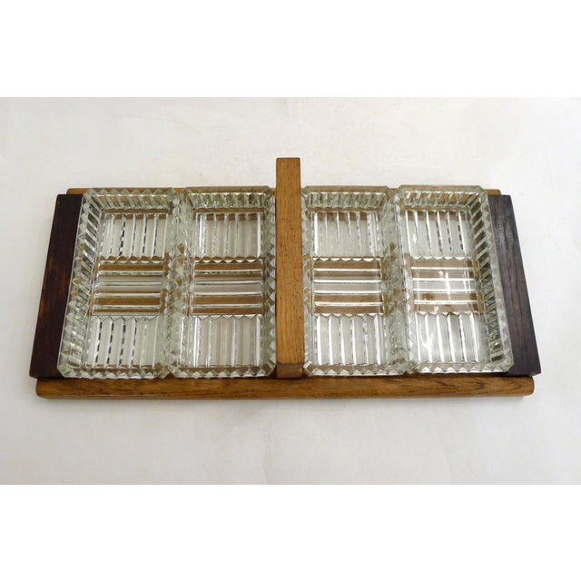 Wood Vintage Art Deco Appetizer Tray, 1950s For Sale - Image 7 of 13