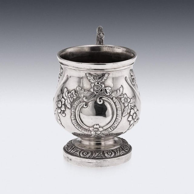 Antique 19th Century Indian Colonial Silver Christening Mug, 1860 For Sale - Image 6 of 16
