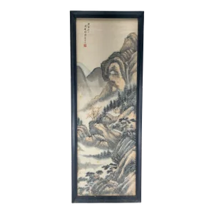 Early 20th Century Fine Chinese Watercolor Landscape Scroll Painting