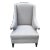 Grey Midcentury Style Wing Back Chair For Sale