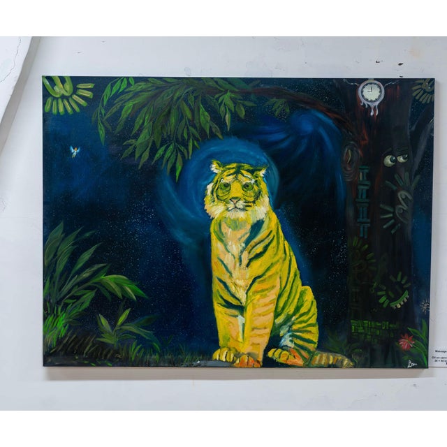Realism "Message", Oil on Canvas Painting by Seromo Okoro For Sale - Image 3 of 4