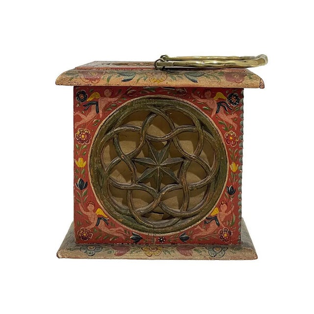 Dutch Hindeloopen Square Footstove, 1837 For Sale - Image 9 of 12