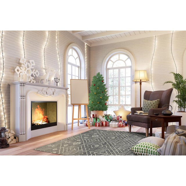 2020s 4x6 Luxurious Kilim Charcoal Geometric Modern Handmade Wool Carpet Rug For Sale - Image 5 of 9