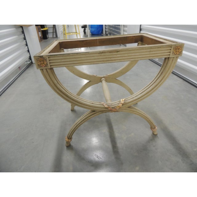 1970s Vintage Louis XVI Style Bench Wood Frame For Sale - Image 5 of 9