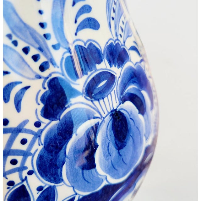Large Early 20th Century Antique Hand-Painted Delft Blue Pitcher, Holland For Sale - Image 18 of 18