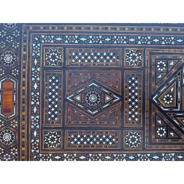Early 20th Century Marquetry Inlay With Mother of Pearl Folding Game Table For Sale - Image 15 of 18