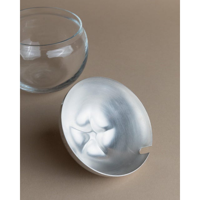 Vintage Glass Jar with Silver-Plated Apple-Shaped Lid and Spoon, England, 1950s, Set of 2 For Sale - Image 9 of 11