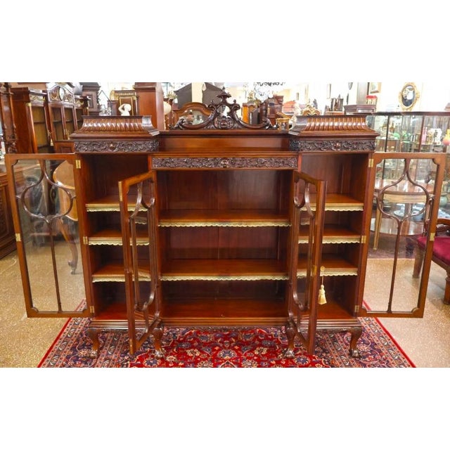 Brown 1900-1909 Exceptional Mahogany Waring & Gillow Antique Display Case Bookcase Circa 1900 For Sale - Image 8 of 18