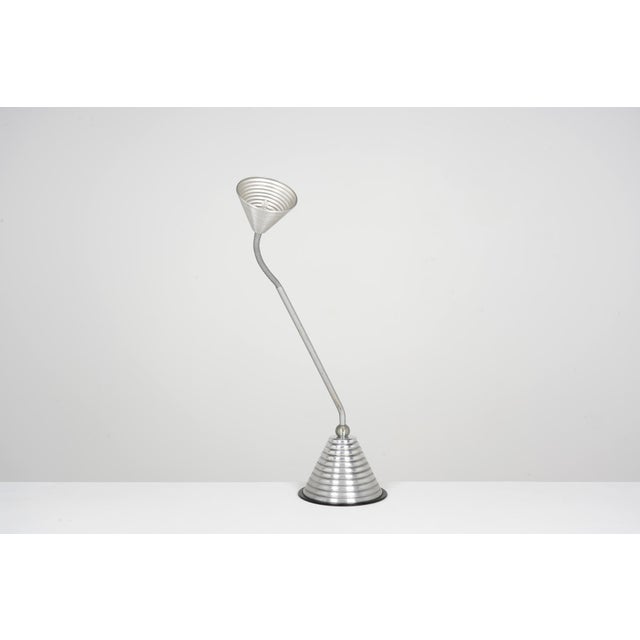 Vintage Table Lamp in Anodized Aluminum, 1980 For Sale - Image 3 of 7
