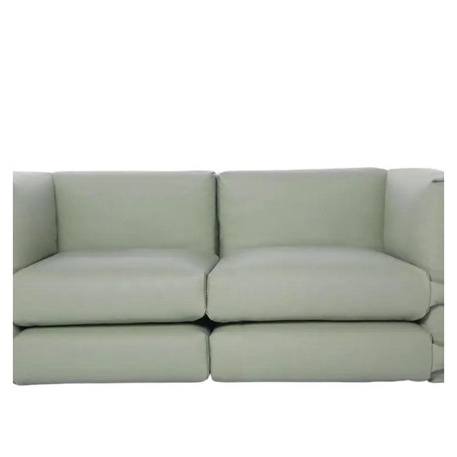 Muller van severen two - seater pillow sofa in leather , white, black, mint green for bd barcelona muller van severen’s...