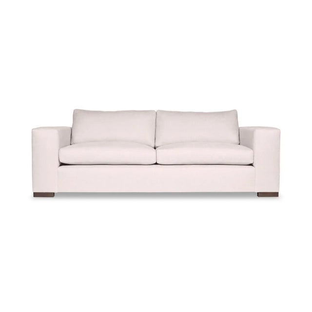 STD Depth: 40" · Upholstered W/ No Skirt ⋅ Topstitched · Cushion Fill: 10/90 · Leg Type: 8” X 8” X 2”