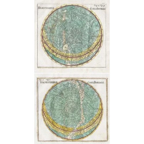18th Century Celestial Charts of the Northern and Southern Skies, Set of 2 For Sale - Image 4 of 4