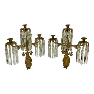 Nineteenth Century “Sultana” Motif Girandole Candelabras, a Pair For Sale