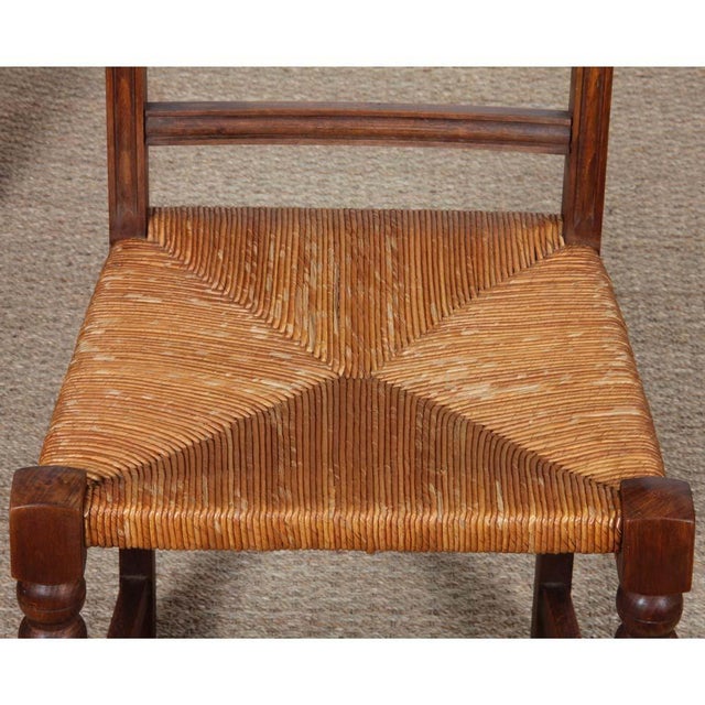 Vintage Wood Straw-Seated Chairs, 1940, Set of 8 For Sale - Image 10 of 15