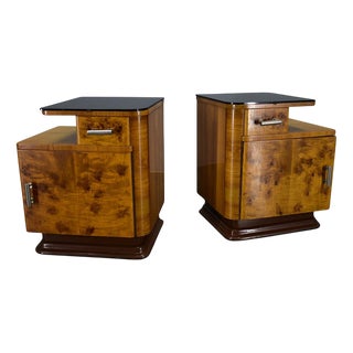 Bedside Tables attributed to Jindrich Halabala, Former Czechoslovakia, 1930s, Set of 2 For Sale