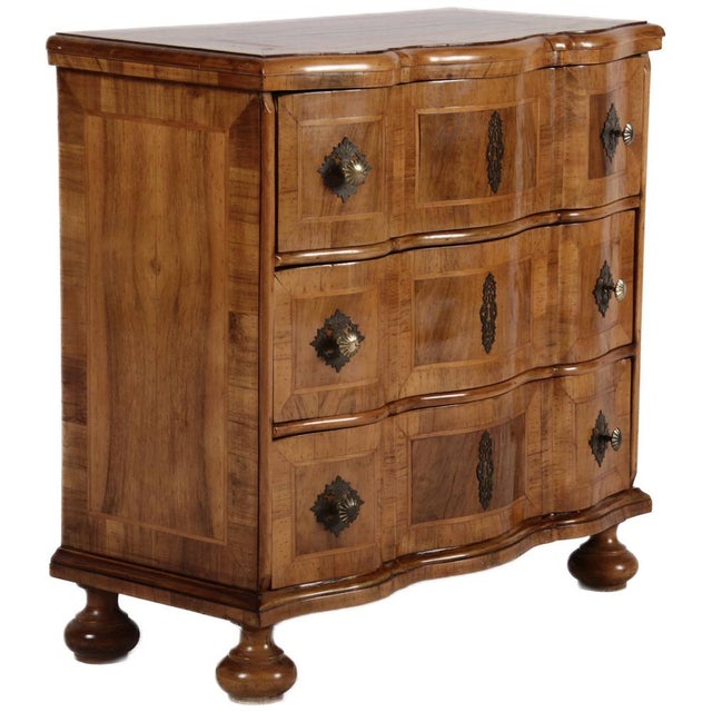 Small Antique Baroque Chest of Drawers in Walnut, 1900 For Sale - Image 4 of 18