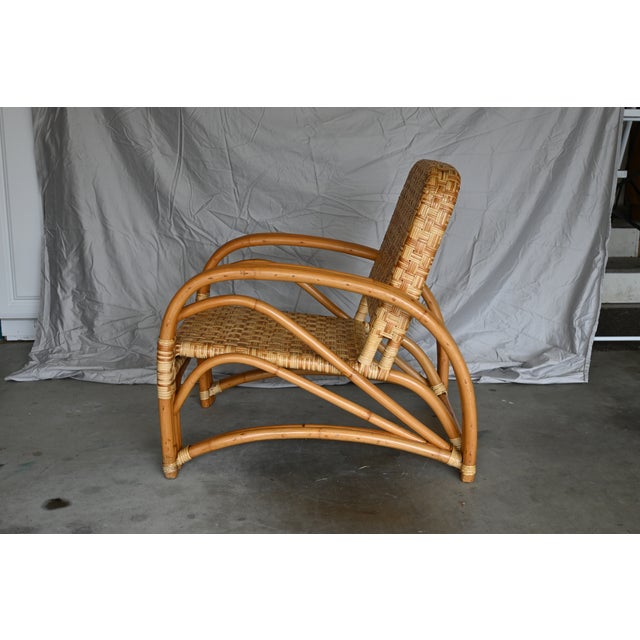 Mid-Century Rattan Chair For Sale - Image 4 of 7
