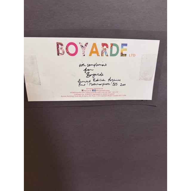 A striking limited-edition archival photographic print titled Metamorphosis by British contemporary artist Boyarde...