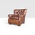 English 1990s English Churchill Leather Armchair With Rolled Arms & Brass Nailhead Trim For Sale - Image 3 of 12