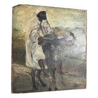 R.V. Manago, Figure with Donkey, 20th Century, Painting For Sale