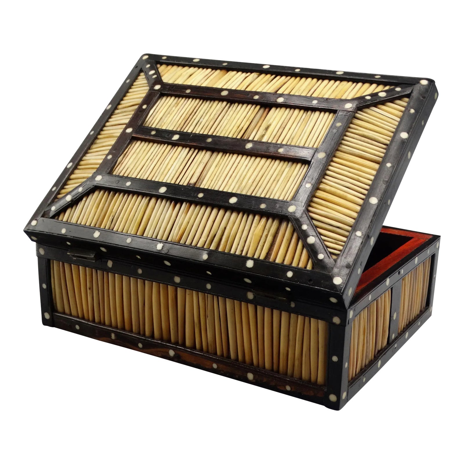 Antique British Colonial Porcupine Quill Box | Chairish