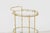 Mid-Century Modern French Midcentury Brass Two-Tiered Oval Cart with Glass Shelves and Casters For Sale - Image 3 of 8