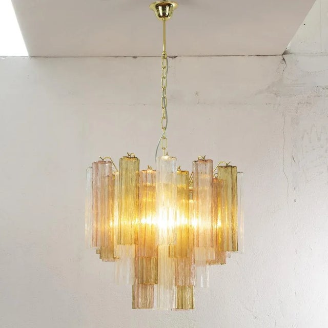 Italian Multicolored Tronchi Murano Glass Chandelier, 1990s For Sale - Image 4 of 13