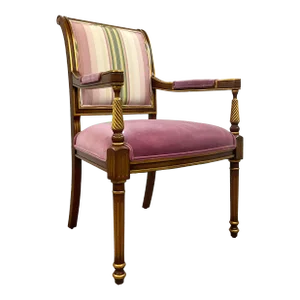 Karges Empire Style Orchid Velvet Dining Arm Chairs