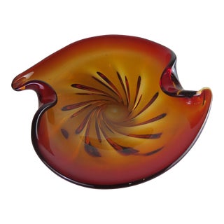Vintage 1950s Murano Stargate Sunburst Pipe Bowl For Sale