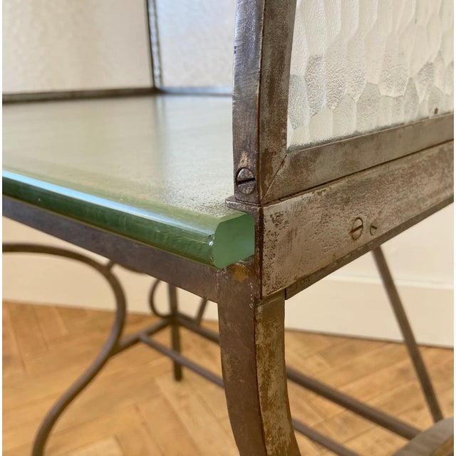 Metal Antique Iron and Glass Postal Desk For Sale - Image 7 of 8