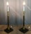 Hollywood Regency 1990s Brass Marble Leather Wrapped Candlestick Table Lamps, Maitland Smith Style - a Pair For Sale - Image 3 of 16