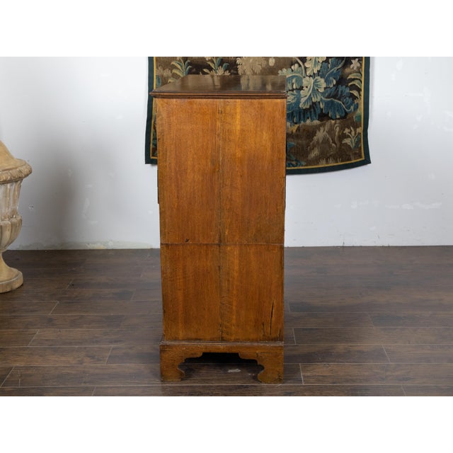English George III Period 1800s Oak Two Part Geometric Front Five Drawer Chest For Sale - Image 11 of 12