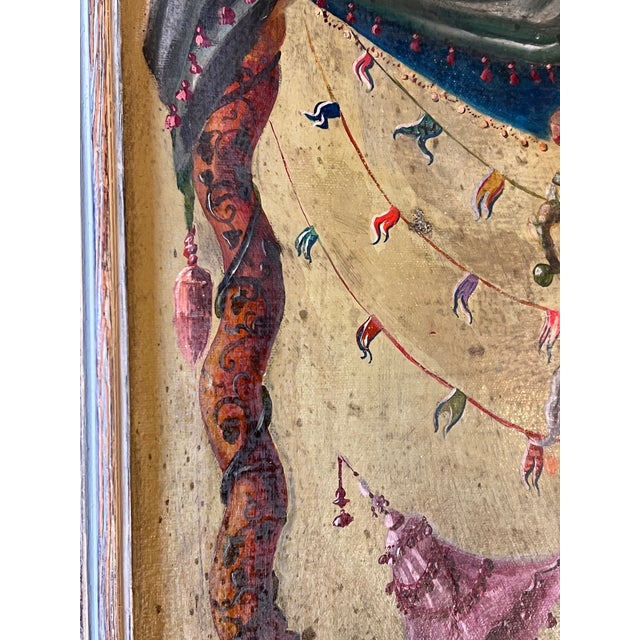 Green 18th-Century Style Chinoiserie Commedia Dell'Arte Oil Painting in the Manner of Andien De Clermont Early 20th Century For Sale - Image 8 of 15