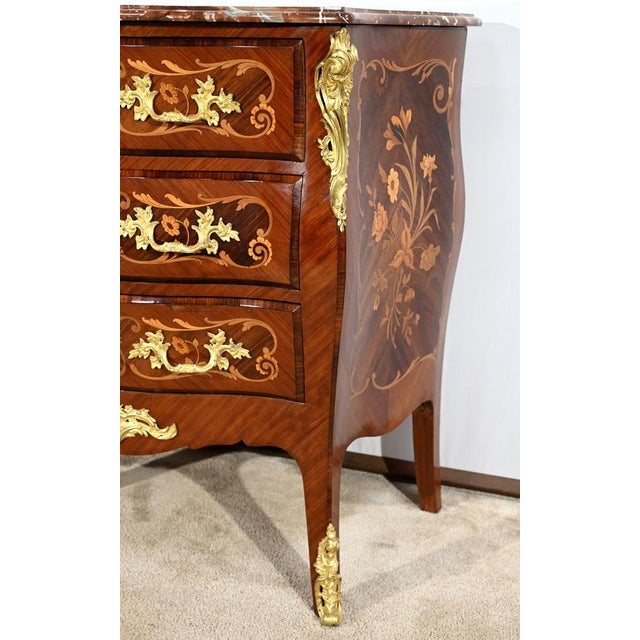 Small Louis XIV-Louis XV Transition Style Chest of Drawers, Early 20th Century For Sale - Image 9 of 18