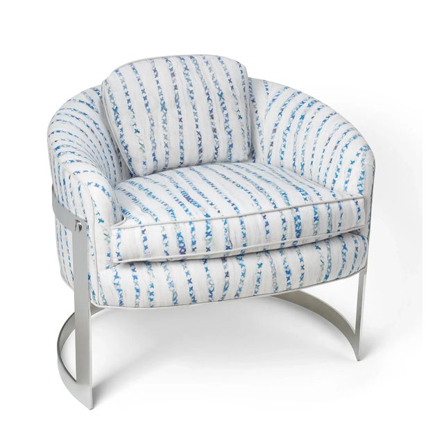 Blanket Blue Cotton & Linen Fabric For Sale - Image 4 of 5