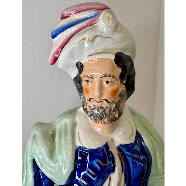 Impressive Size! Staffordshire Lion Slayer Antique Figurine From England - Circa 1860 For Sale - Image 9 of 12