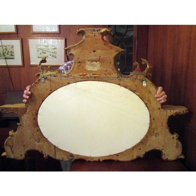 18th Century English Chippendale Giltwood Overmantle Mirror For Sale - Image 4 of 10