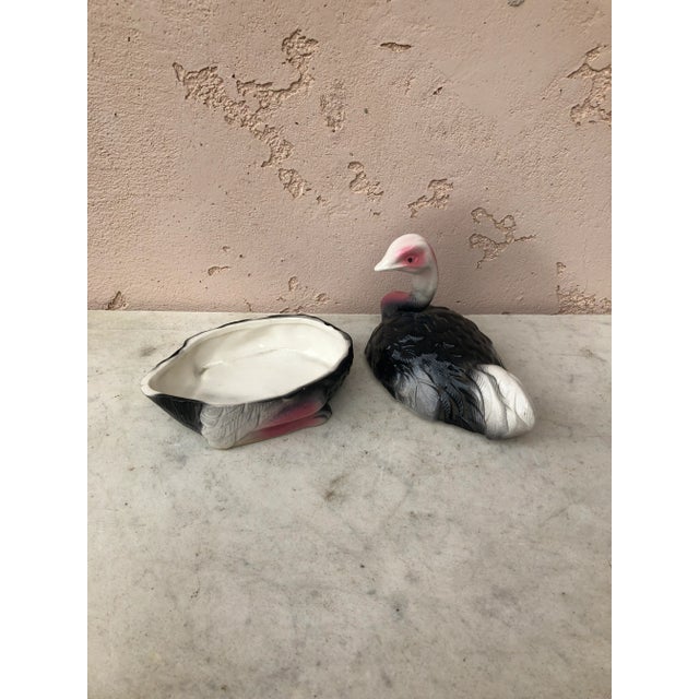 1950s C.1950 Majolica Tureen Ostrich Caugant For Sale - Image 5 of 7