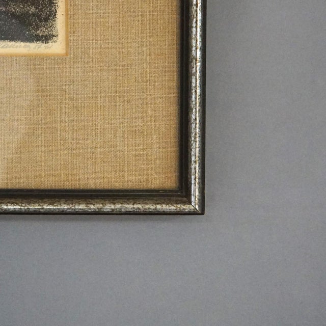 Mid-Century Modern Mid 20th Century Mid Century Modern Impressionist Litho Night Scene Pencil Titled & Signed, Framed For Sale - Image 3 of 8