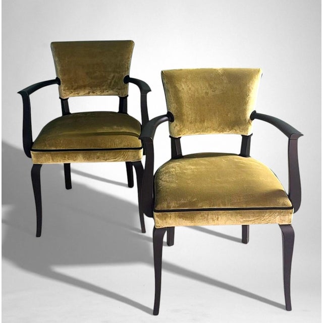 Mid 20th Century Art Decò Pair of French “Bridge” Chairs For Sale - Image 4 of 18