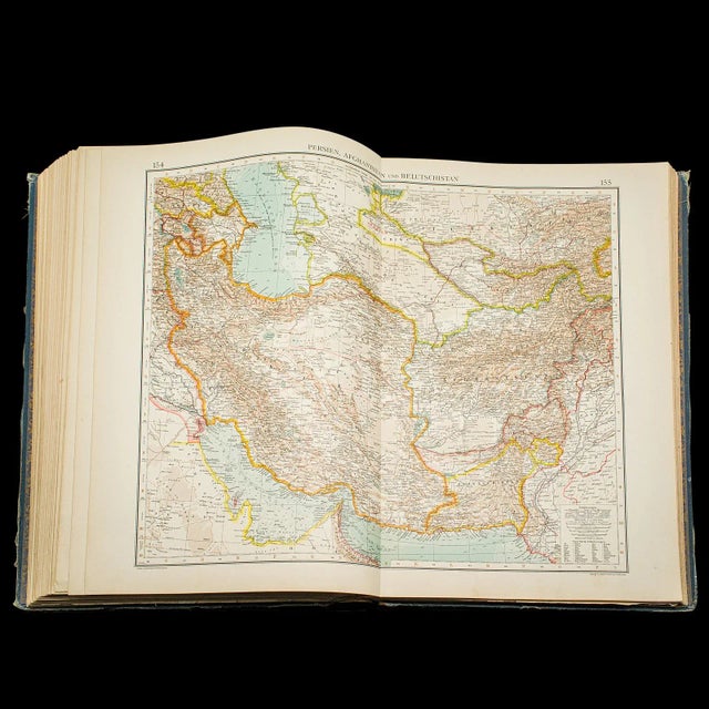 Antique Andrees Handatlas, German Cartography Book, Maps, Atlas, Reference, 1924 For Sale - Image 11 of 12