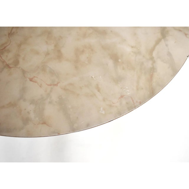 Vintage Neoclassical Round Faux Marble Side Table For Sale - Image 10 of 12