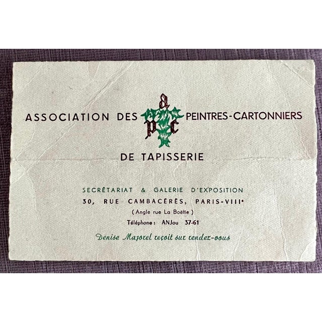 Jean Picart Le Doux, Art Deco French Modernist Handmade Aubusson Gobelin Tapestry Jean Picart Le Doux, c.1950's For Sale - Image 10 of 18