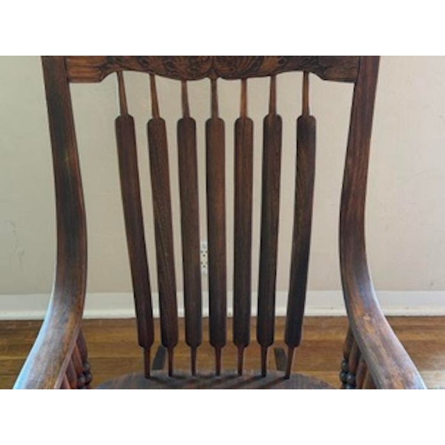 Antique Rocking Chair With Embellishments and Masterful Elegant Arms and Back! For Sale - Image 10 of 13