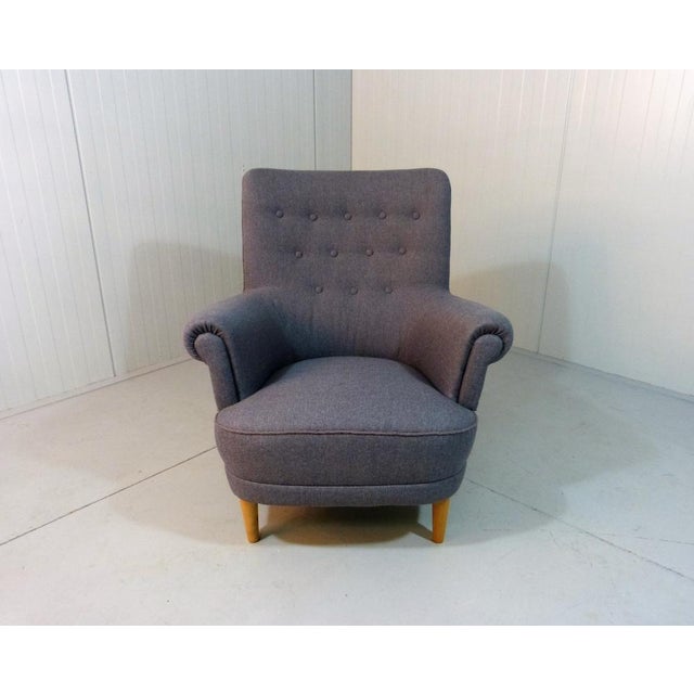 Carl Malmsten Easy Armchair by Carl Malmsten for O.H. Sjögren For Sale - Image 4 of 11